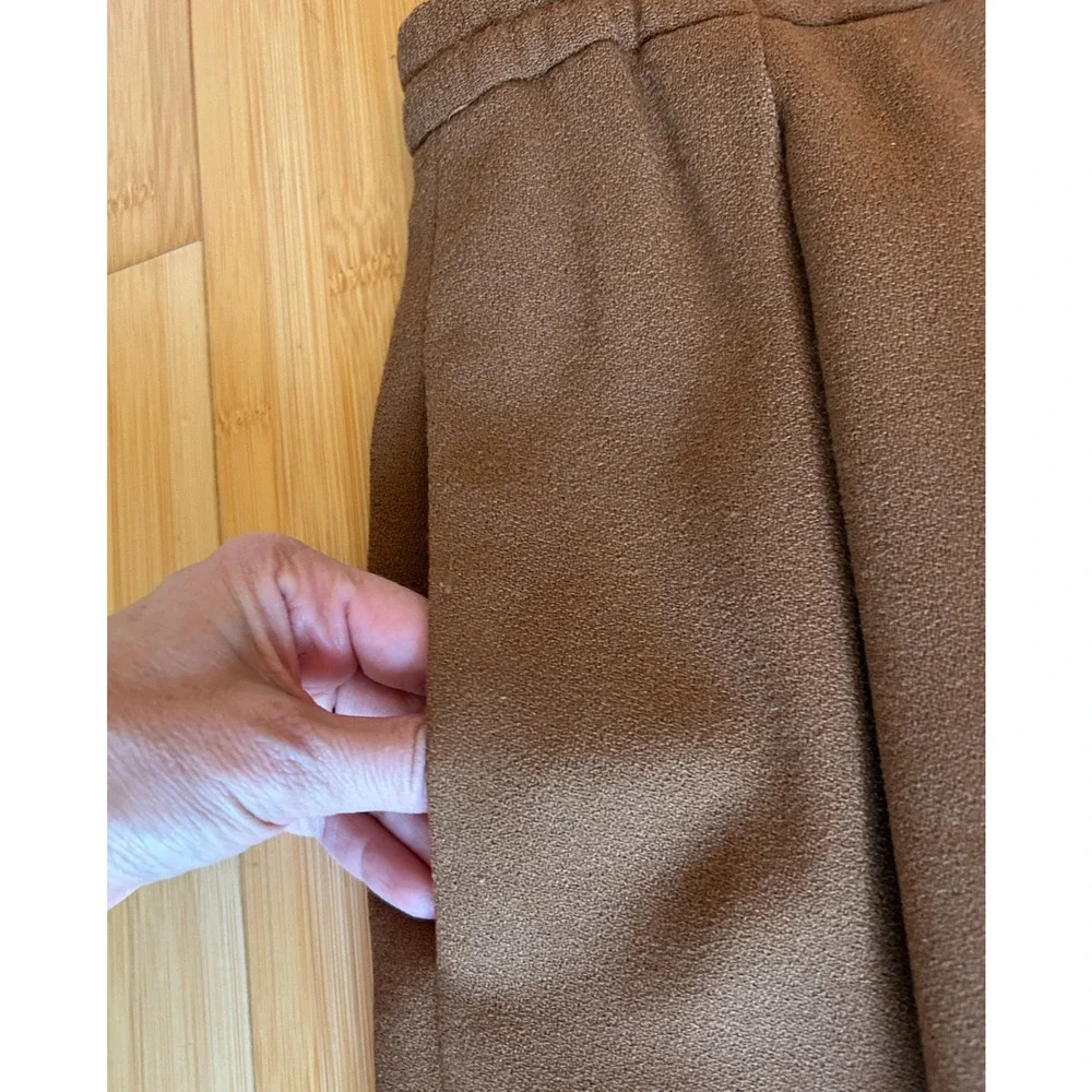 Vintage Saville Suit Skirt & Blazer Size 16 100%‎ Wool Camel Brown Career Church